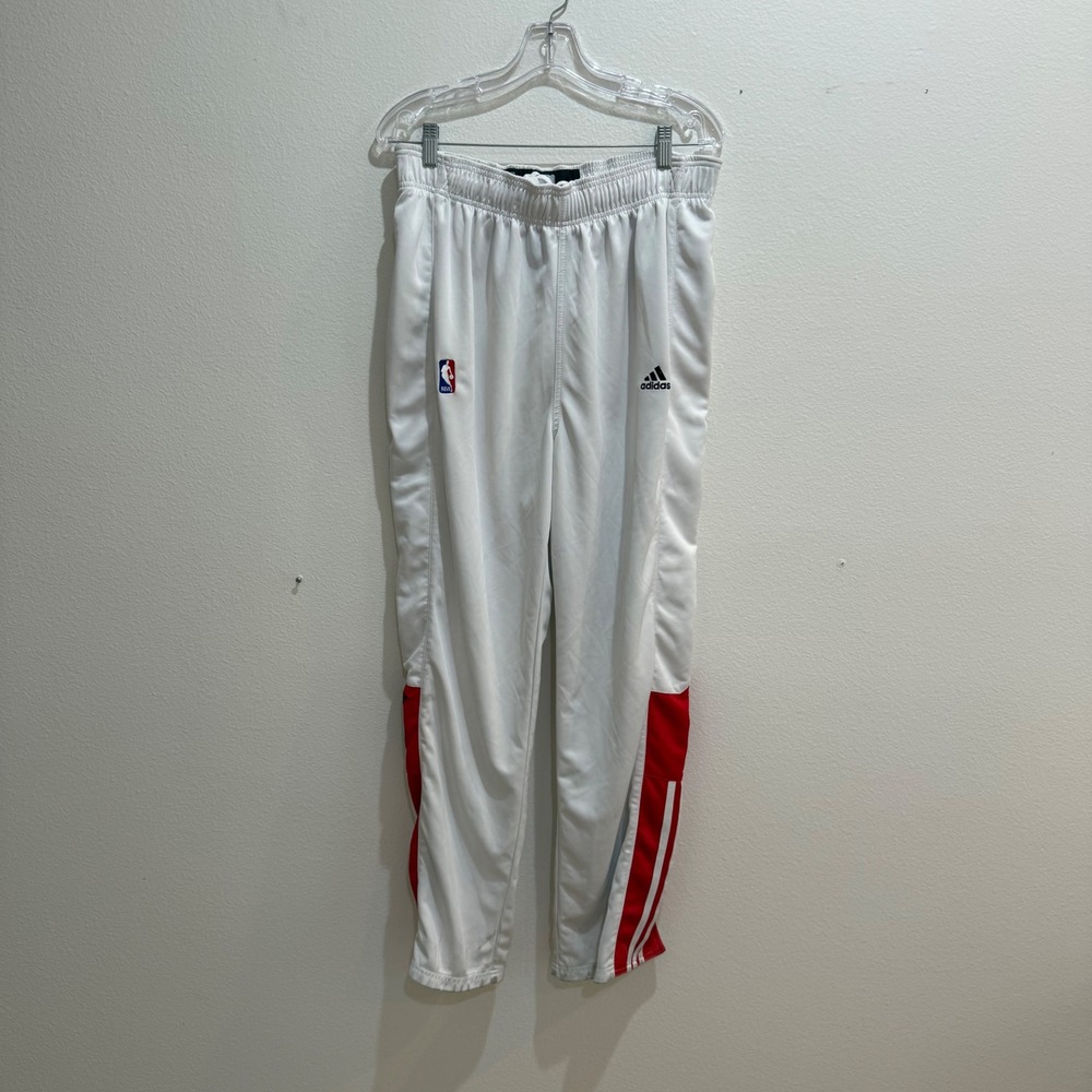 Adidas NBA Portland Trail Blazers Breakaway Track Pants White Red Mens LT